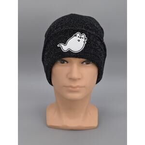 Pusheen Cat Beanie Hat Boosheen Exclusive Black White Sparkle Stocking Hat